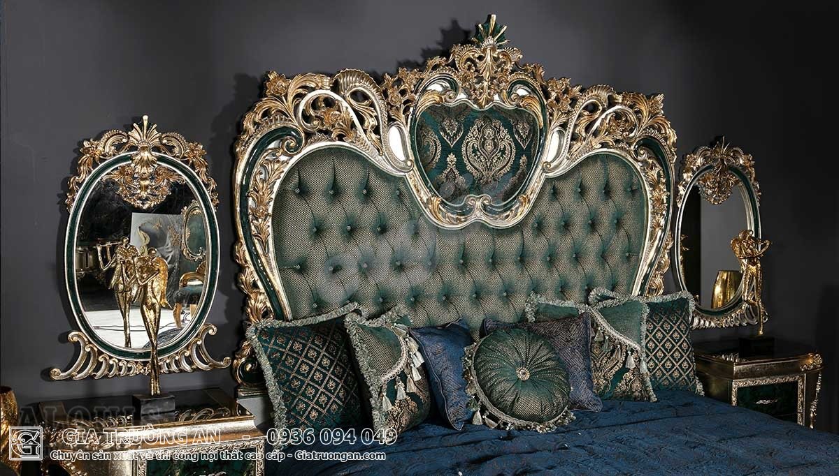 Sản xuất giường ngủ cổ điển dát vàng