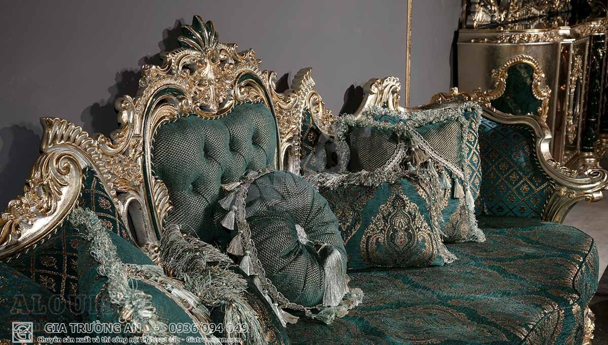 Sofa cổ điển dát vàng phòng khách sang trọng 02