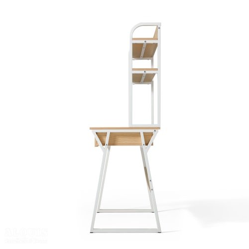 Bàn học khung sắt kết hợp kệ sách