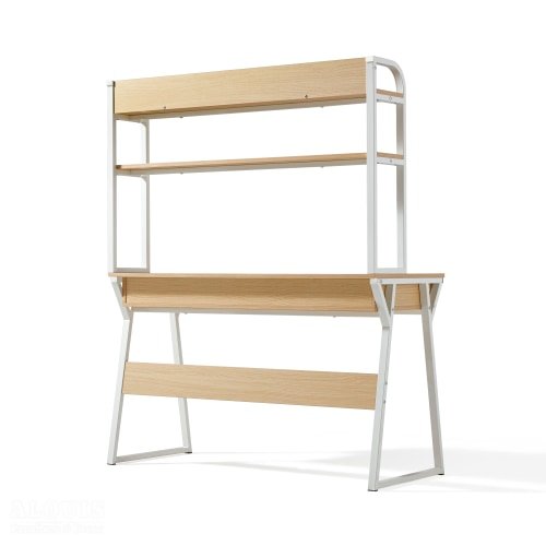 Bàn học khung sắt kết hợp kệ sách