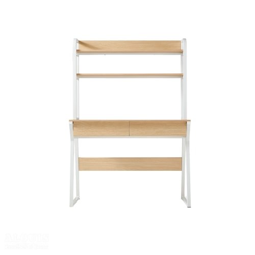 Bàn học khung sắt kết hợp kệ sách