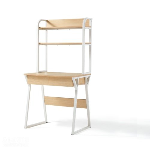 Bàn học khung sắt kết hợp kệ sách