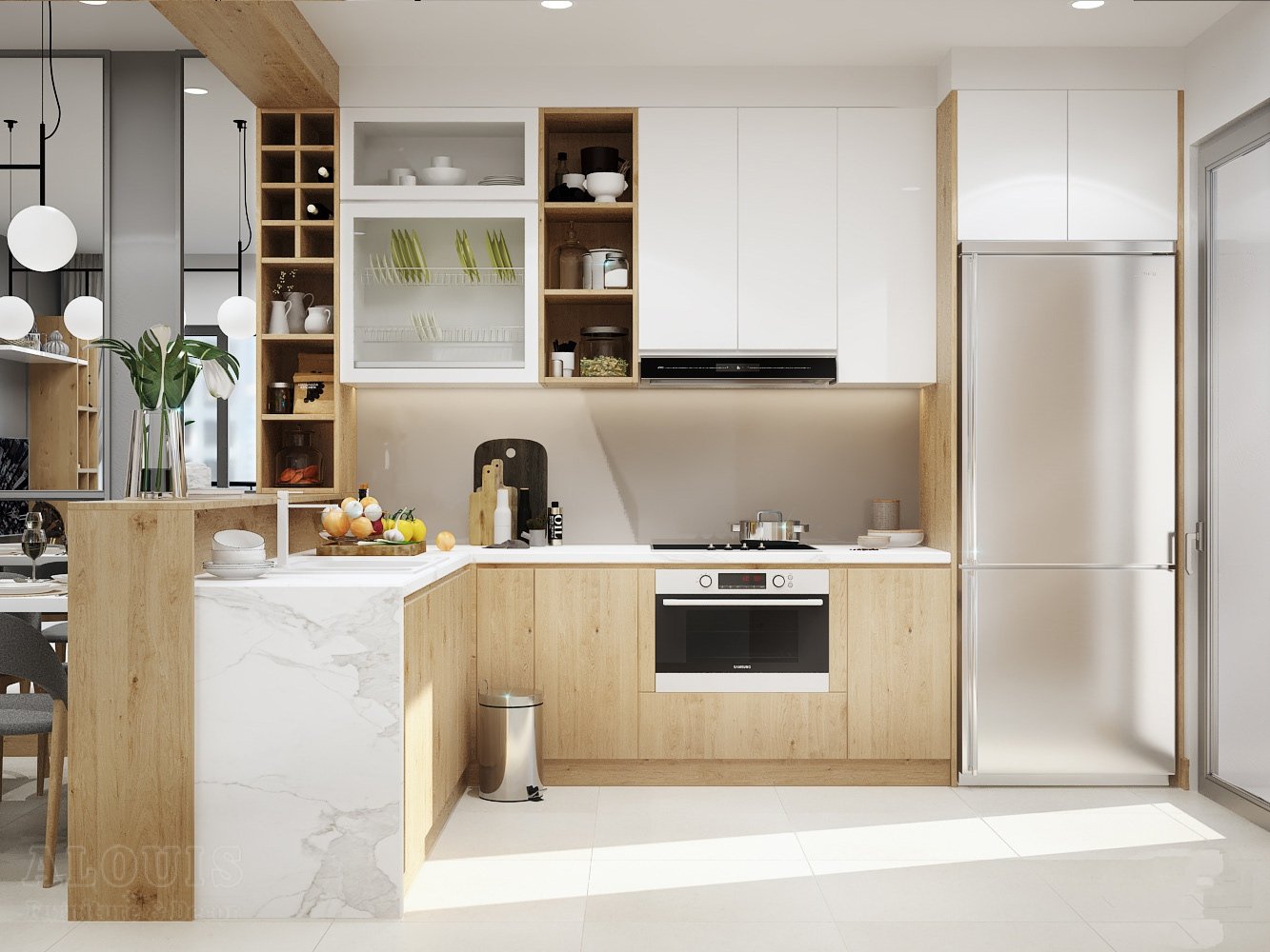 Tủ bếp đẹp GIA TRƯỜNG AN chuyên thi công tủ bếp đẹp