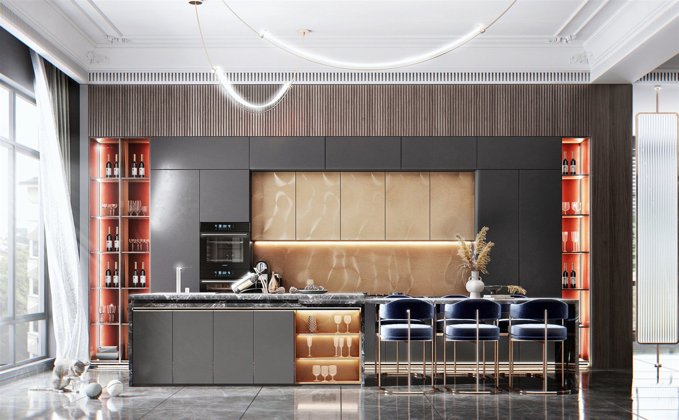 Tủ bếp đẹp GIA TRƯỜNG AN chuyên thi công tủ bếp đẹp