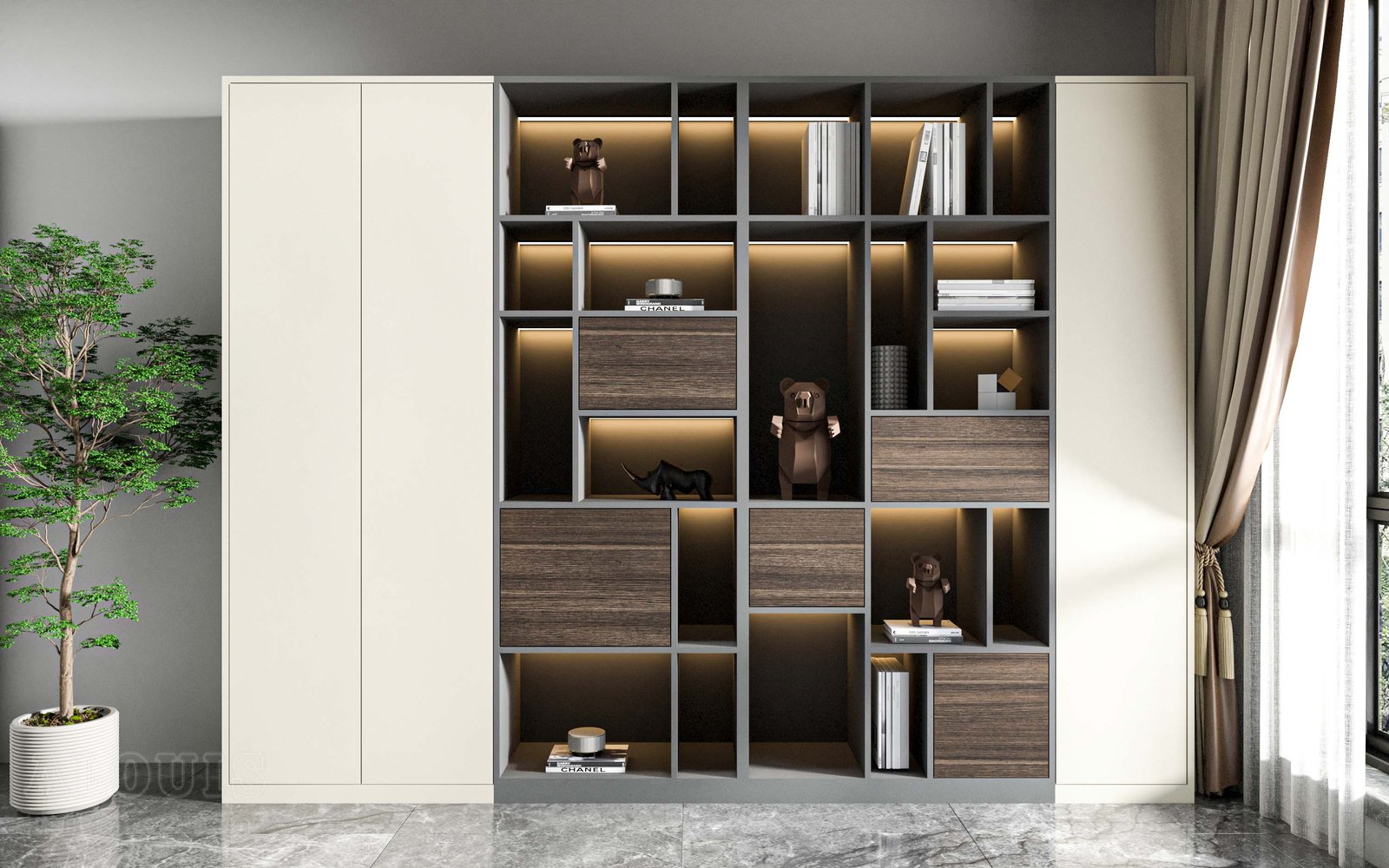 Mẫu kệ sách-Mẫu kệ sách trang trí hiện đại - GIA TRƯỜNG AN chuyên sản xuất kệ sách kệ trang trí - GIA TRƯỜNG AN