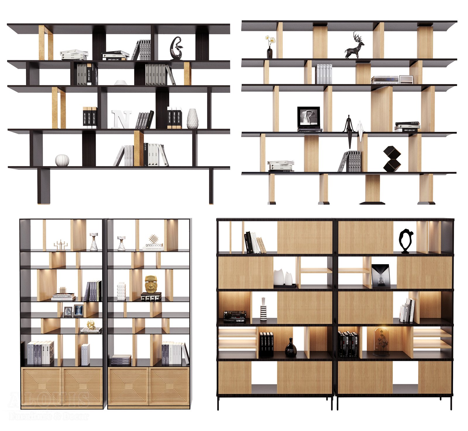 Mẫu kệ sách-Mẫu kệ sách trang trí hiện đại - GIA TRƯỜNG AN chuyên sản xuất kệ sách kệ trang trí - GIA TRƯỜNG AN