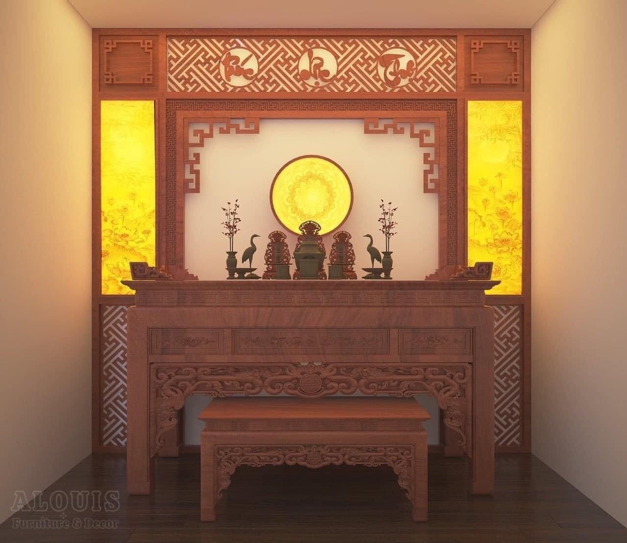 Mẫu Nội Thất Phòng Thờ - GIA TRƯỜNG AN thi công phòng thờ