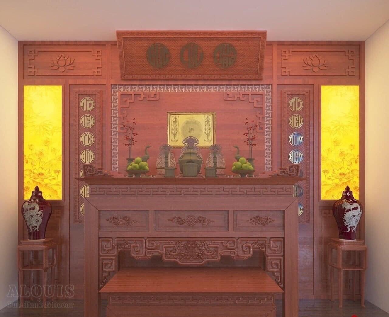 Mẫu Nội Thất Phòng Thờ - GIA TRƯỜNG AN thi công phòng thờ