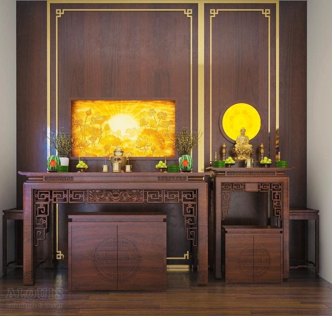 Mẫu Nội Thất Phòng Thờ - GIA TRƯỜNG AN thi công phòng thờ