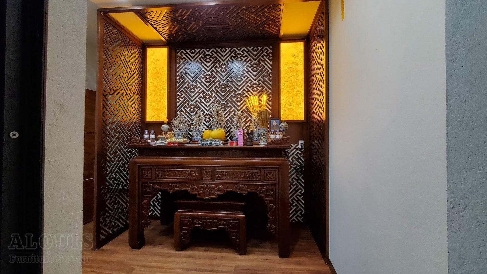 Mẫu Nội Thất Phòng Thờ - GIA TRƯỜNG AN thi công phòng thờ