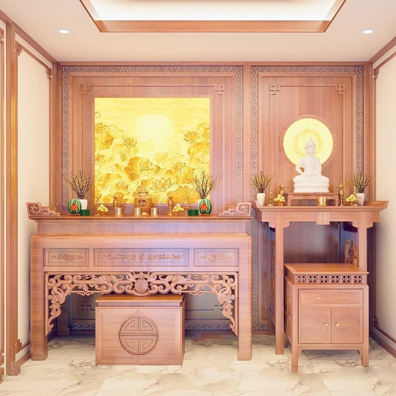 Mẫu Nội Thất Phòng Thờ - GIA TRƯỜNG AN thi công phòng thờ